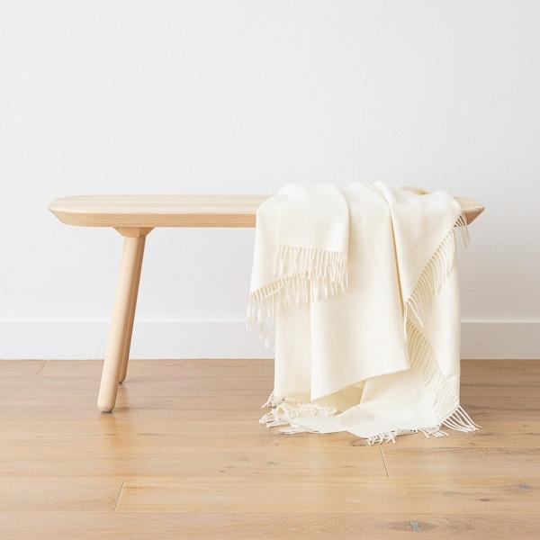 Linenme Ivory Baby Alpaca Throw Bella
