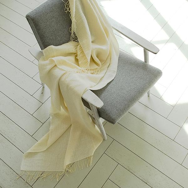 Linenme Ivory Linen Throw Sofia