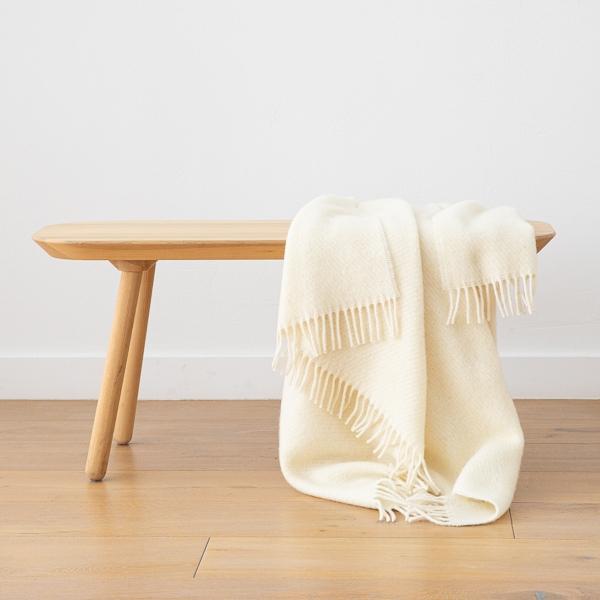 Linenme Ivory Wool Throw Paula