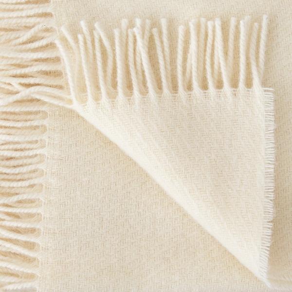 Linenme Ivory Wool Throw Paula