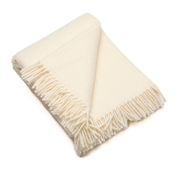 Linenme Ivory Wool Throw Paula