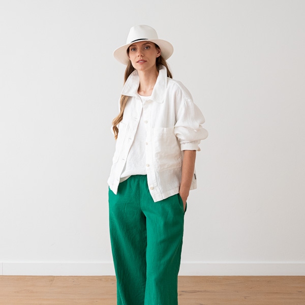 linenme Jacket Optical White Linen MILANO