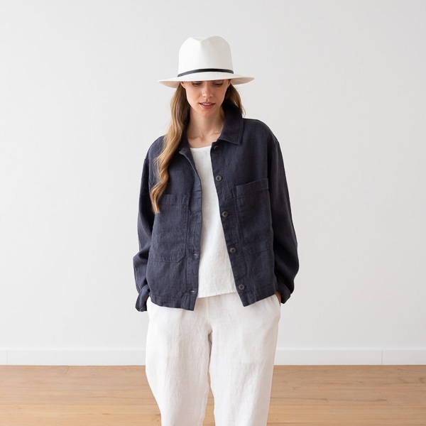 linenme Jacket Optical White Linen MILANO