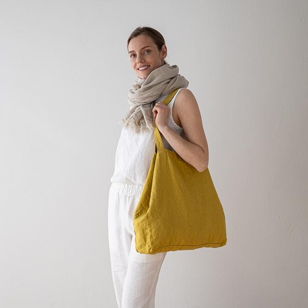 linenme Linen Bag Antique Gold Terra