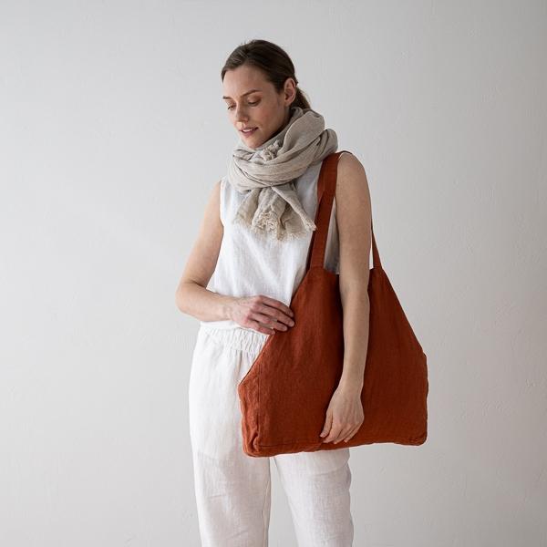 Linenme Linen Bag Brick Terra