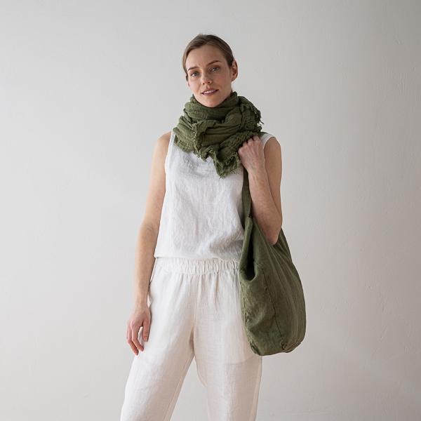 Linenme Linen Bag Olive Green Terra