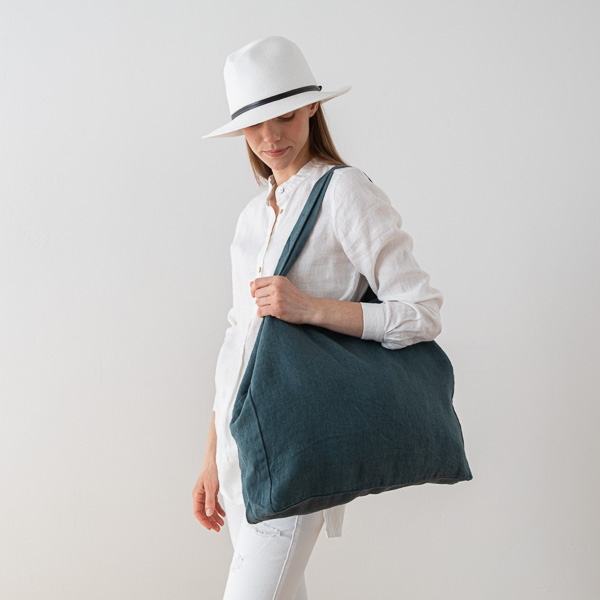 Linenme Linen Bag Terra Balsam Green