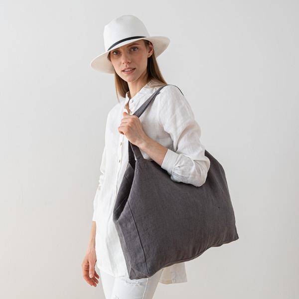 Linenme Linen Bag Terra Steel Grey