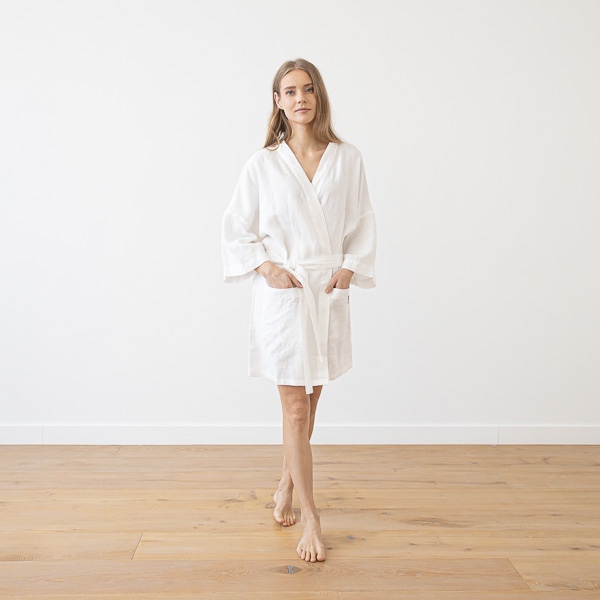Linenme Linen Bath Robe Alma