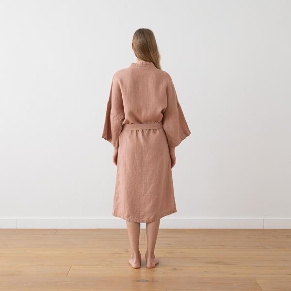 Linenme Linen Bath Robe Washed Waffle
