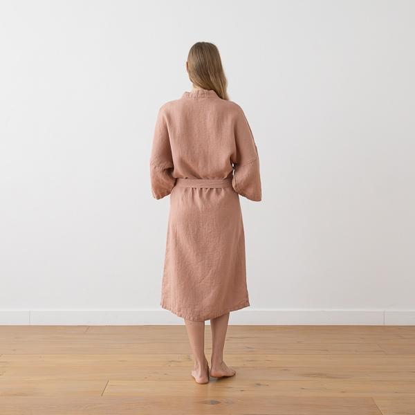 Linenme Linen Bath Robe Washed Waffle
