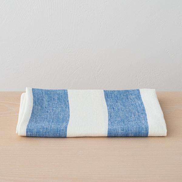 linenme Linen Bath Towel Blue Napa