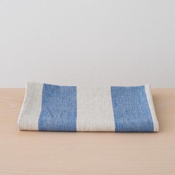 linenme Linen Bath Towel Blue Natural Venice