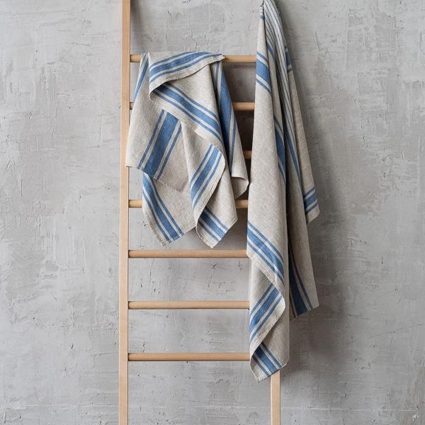 Linenme Linen Bath Towel Blue Provence