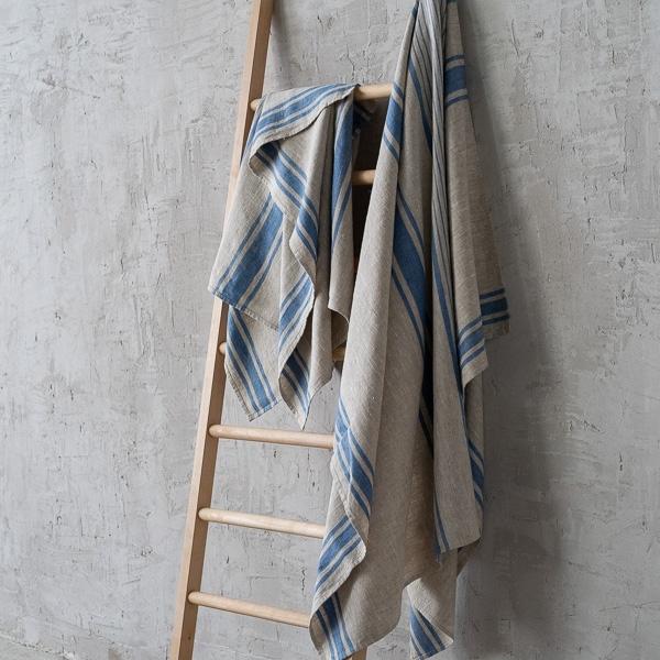 Linenme Linen Bath Towel Blue Provence