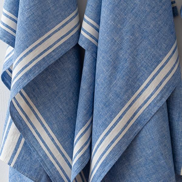 Linenme Linen Bath Towel Blue Turino