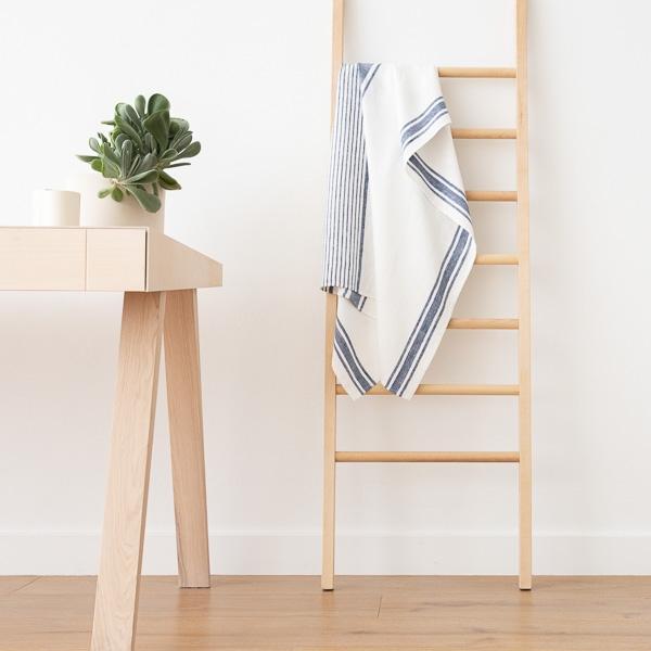 Linenme Linen Bath Towel Indigo Tuscany