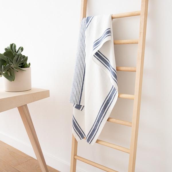 Linenme Linen Bath Towel Indigo Tuscany
