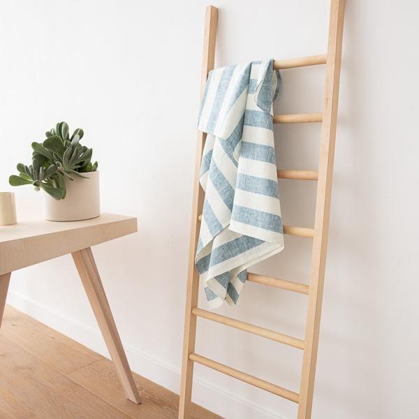 Linenme Linen Bath Towel Marine Blue Philippe