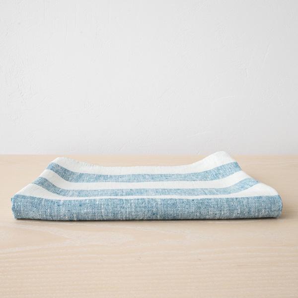 linenme Linen Bath Towel Marine Blue Philippe