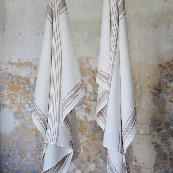 Linenme Linen Bath Towel Off White Grey Tuscany