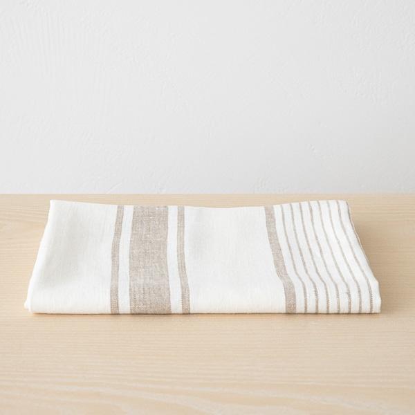 linenme Linen Bath Towel Off White Grey Tuscany