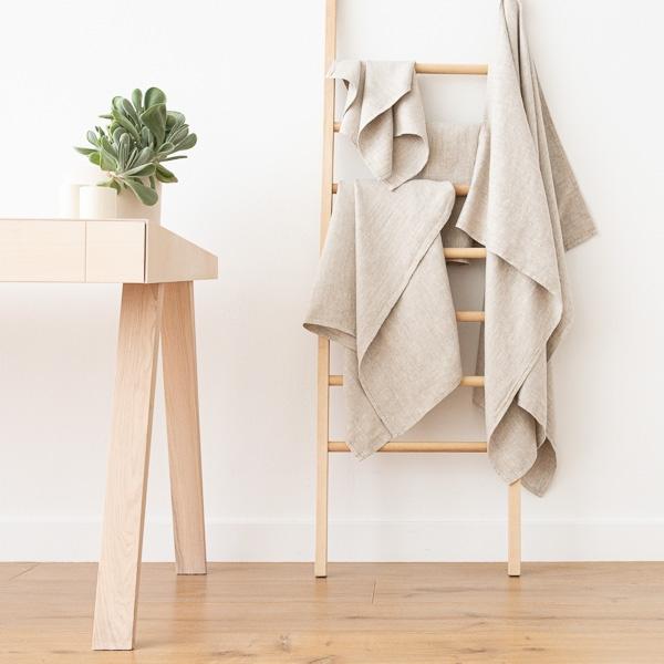 Linenme Linen Bath Towel Set Beige Twill