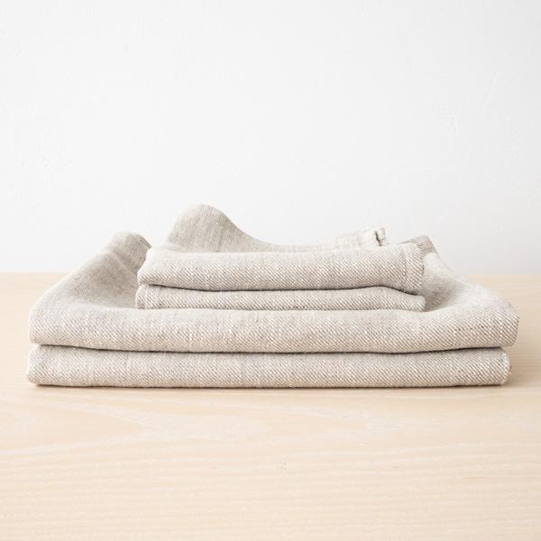 Linenme Linen Bath Towel Set Beige Twill
