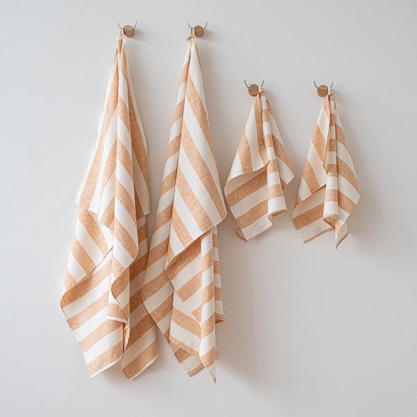 linenme Linen Bath Towel Set Gold Philippe