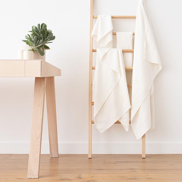 Linenme Linen Bath Towel Set Off White Twill