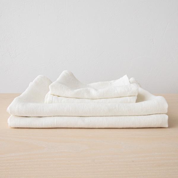 Linenme Linen Bath Towel Set Off White Twill