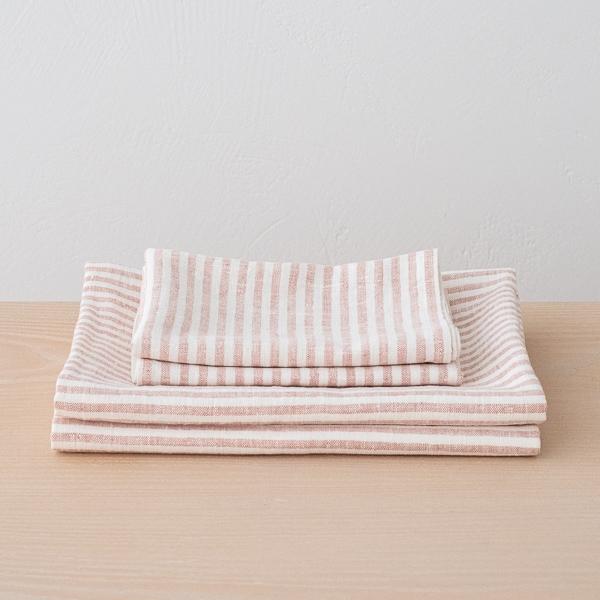 Linenme Linen Bath Towel Set Rosa Brittany