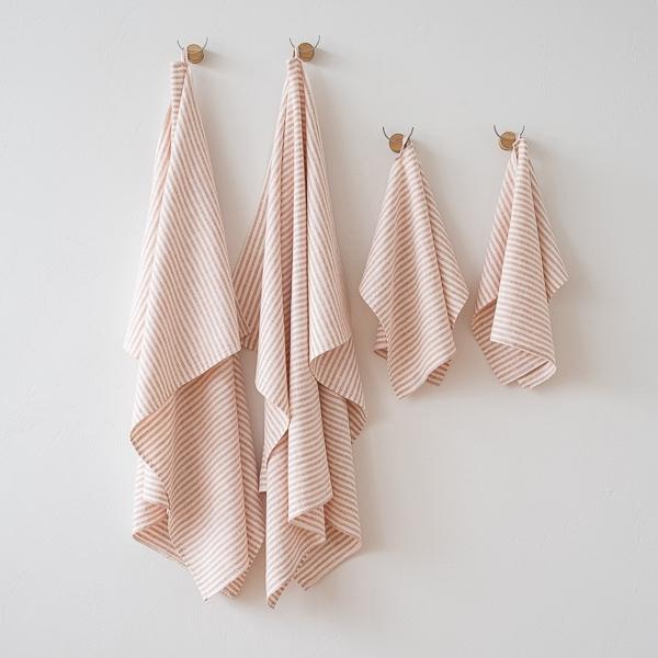 linenme Linen Bath Towel Set Rosa Brittany