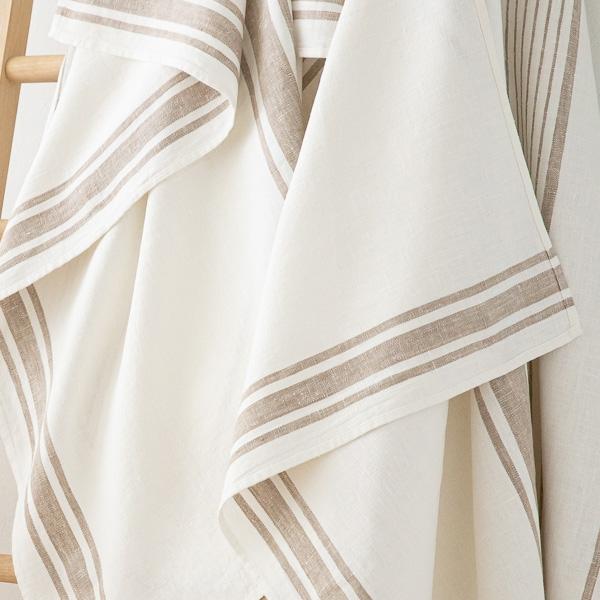 Linenme Linen Bath Towels Set Grey Tuscany