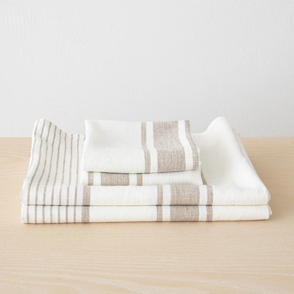 linenme Linen Bath Towels Set Grey Tuscany