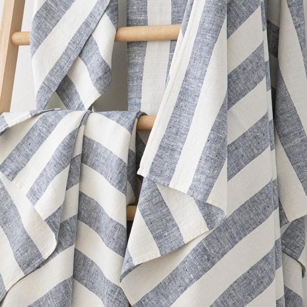 Linenme Linen Bath Towels Set Indigo Philippe