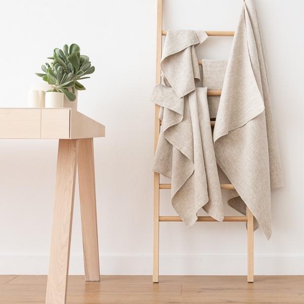 Linenme Linen Bath Towels Set Natural Provence