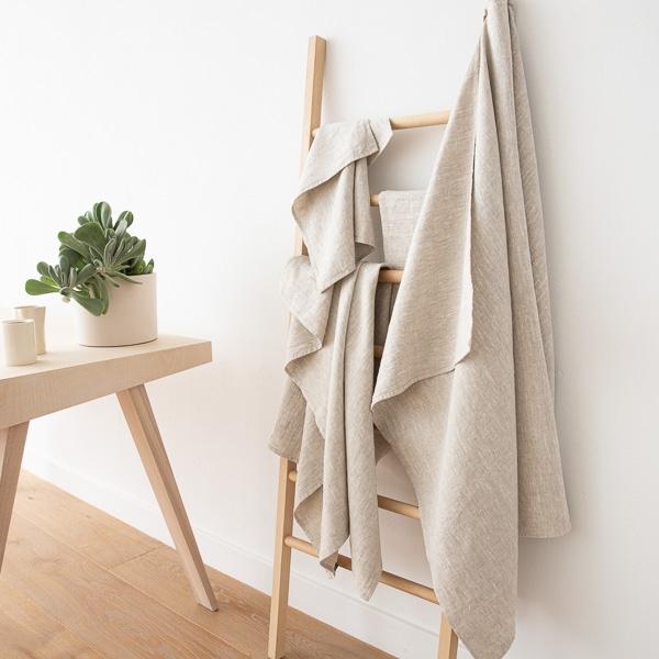 linenme Linen Bath Towels Set Natural Provence