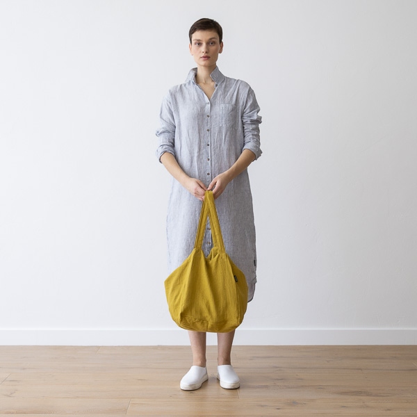 Linenme Linen Beach Bag Citrine Lara