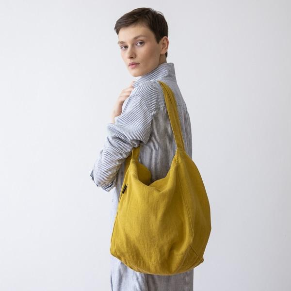 Linenme Linen Beach Bag Citrine Lara