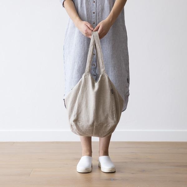 Linenme Linen Beach Bag Natural Lara