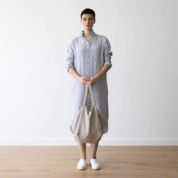 Linenme Linen Beach Bag Natural Lara