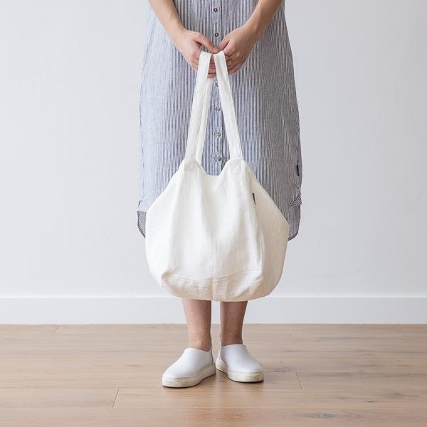 Linenme Linen Beach Bag Off White Lara