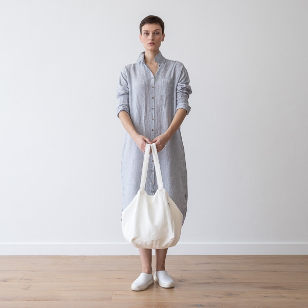 Linenme Linen Beach Bag Off White Lara