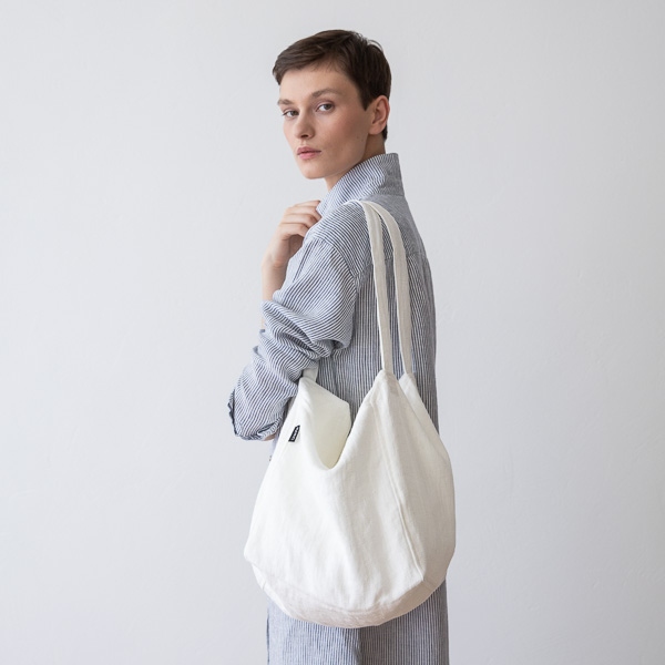 Linenme Linen Beach Bag Off White Lara