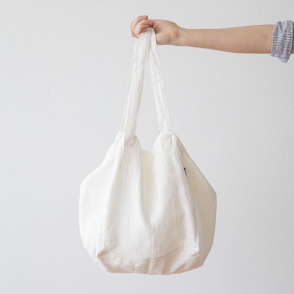linenme Linen Beach Bag Off White Lara