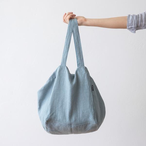 linenme Linen Beach Bag Stone Blue Stone Washed