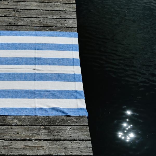 Linenme Linen Beach Towel Blue Napa