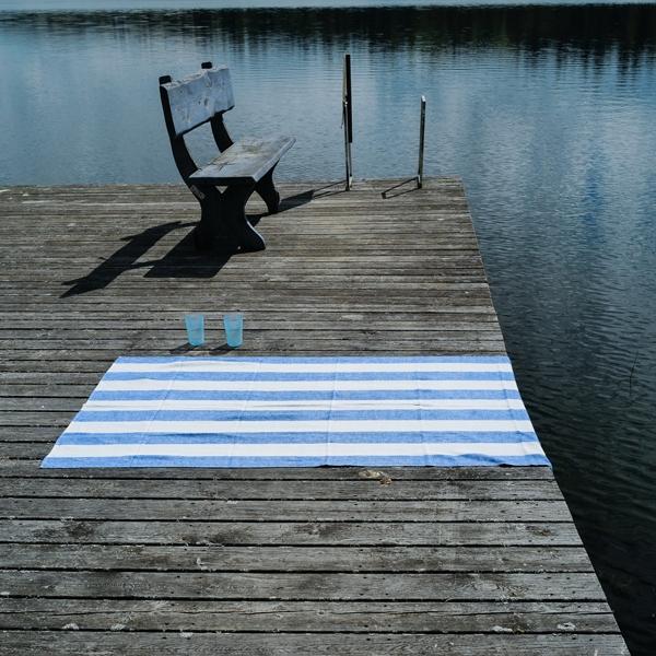 Linenme Linen Beach Towel Blue Napa