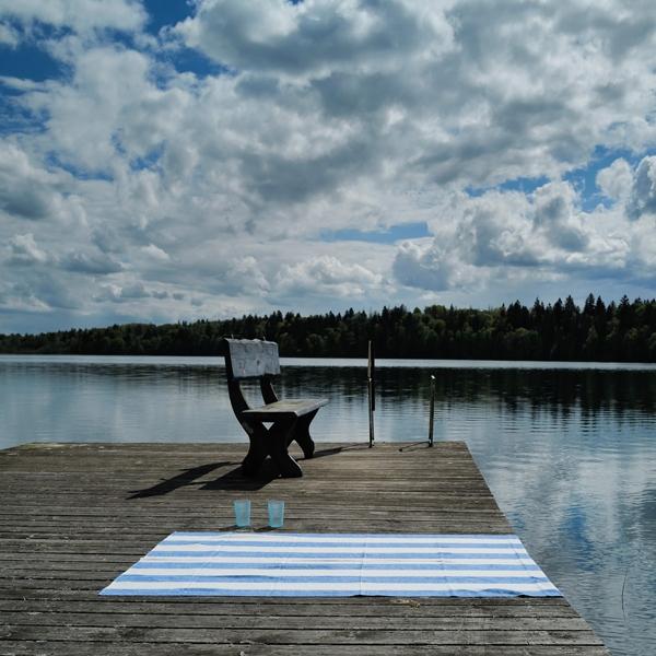 Linenme Linen Beach Towel Blue Napa